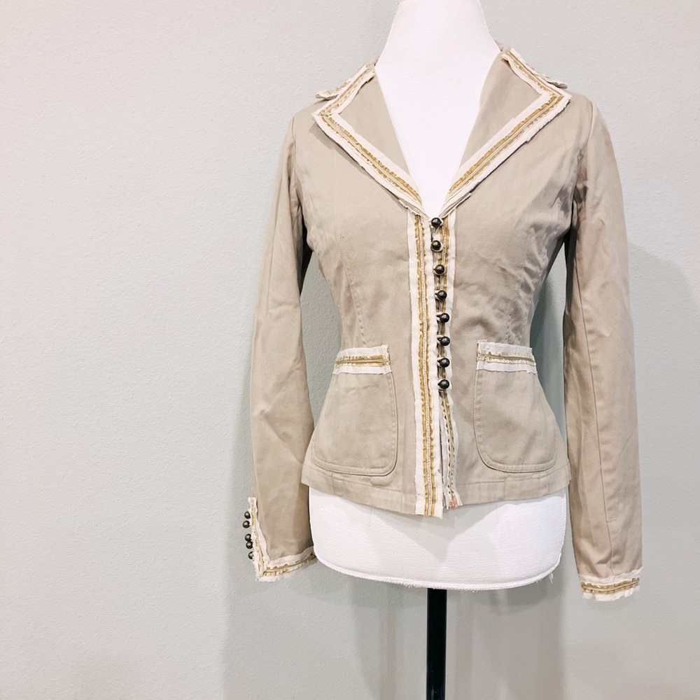 Aziz Khaki Cotton Casual Cool Jacket size M